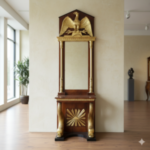 Spiegel mit console Empire 1810 Mahonie