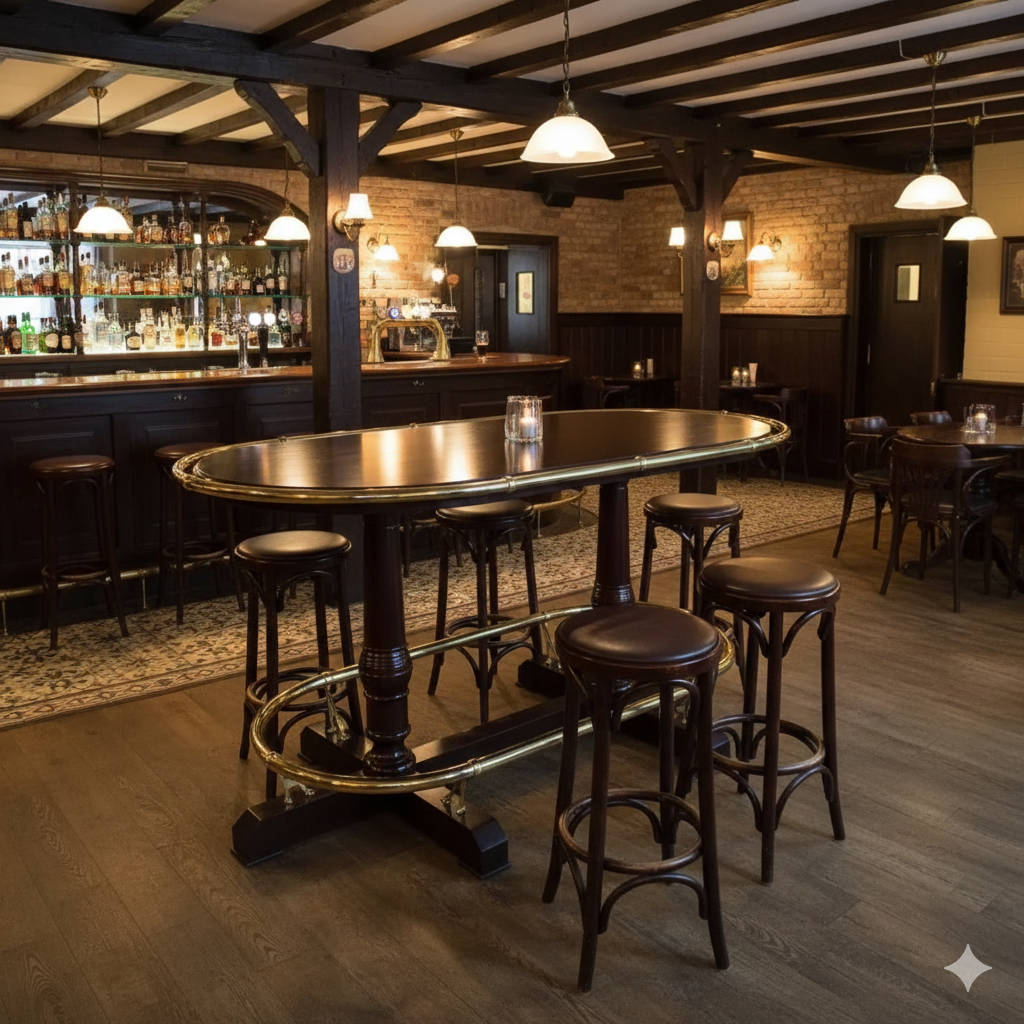 Statafel Bartafel Mahonie 2,30 m x 1,29 m - Afbeelding 2