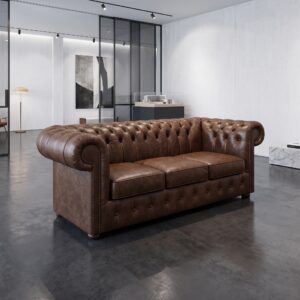 Chesterfield Bank Leder Cognac 2,07 m