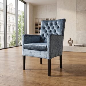 Stoel met Armleuningen Blauw Fluweel
