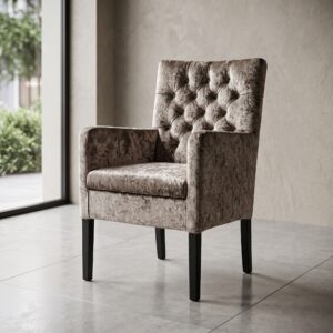 Stoel met Armleuningen Taupe Fluweel