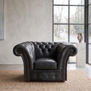 Chesterfield Fauteuil Leder Antraciet