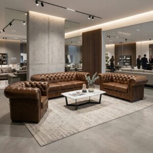 Chesterfield Bankstel Cognac 3-2-1 Leder