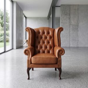 Chesterfield Fauteuil Leder Cognac