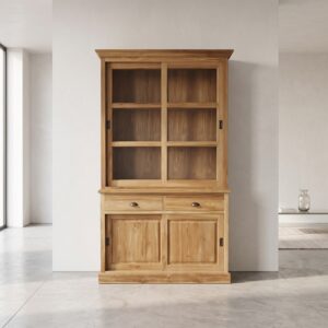 Vitrine Boekenkast Teak 1,30 m