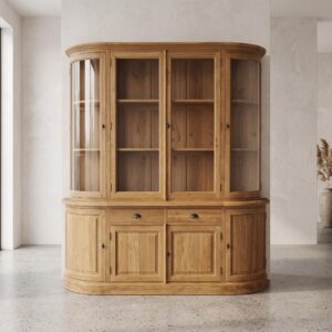 Vitrine Boekenkast Teak 2,08 m