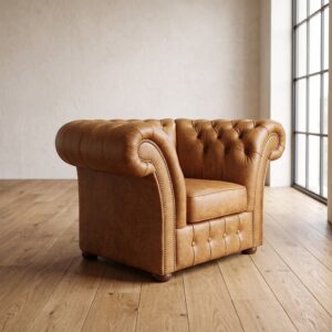 Chesterfield Fauteuil Leder Cognac