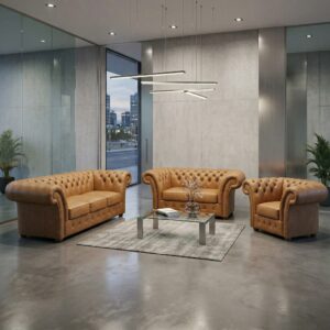 Chesterfield Bankstel Cognac 3-2-1 Leder