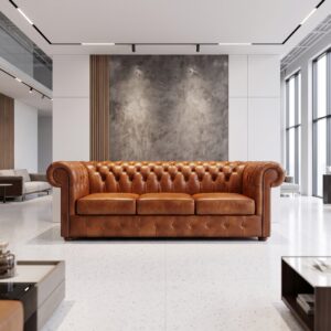 Chesterfield Bank Leder Cognac 2,07 m