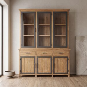 Vitrine Boekenkast Teak 2,25 m