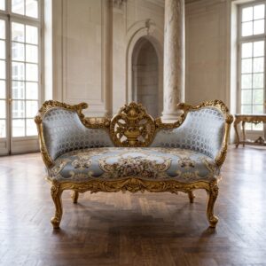 Bank Sofa Barockstijl Goud-Zilver 1.40 m