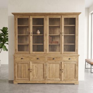 Vitrine Boekenkast Teakhout 2,13 m