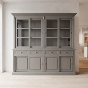 Vitrine Boekenkast Teakhout 2,36 m