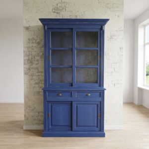 Vitrine Boekenkast Teakhout 1,30 m