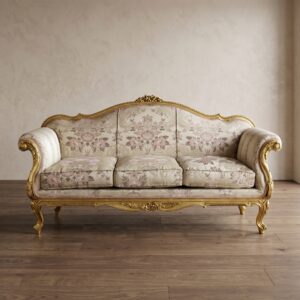 Sofa Bank Neo-barok Goud-Cremewit