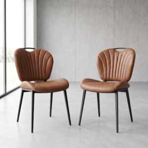 Retro Design Stoel Eetkamerstoel Bruin Leder Setprijs