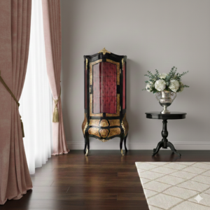 Vitrine Empirestijl 0,80 m Massief Hout Brons