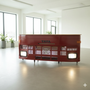 Toonbank Minibar Bus Mangohout Metaal 2,40 m