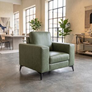 Fauteuil Leder Olijf