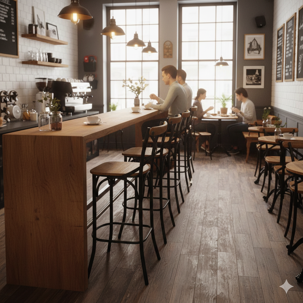 Barkruk met Rugleuning Mangohout - Afbeelding 2