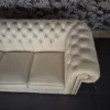 Chesterfield Bank Leder Cremewit 2,05 m - Afbeelding 6
