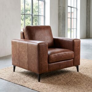 Fauteuil Leder Antiekbruin