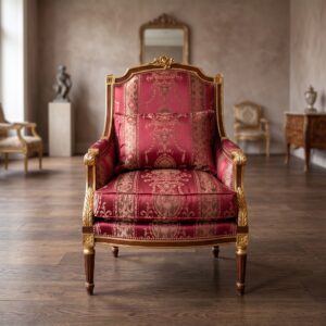 Baroktroon Fauteuil Barokstijl Goud-Rood