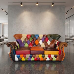 Chesterfield bank Leder Model Carnaval 1,95 m