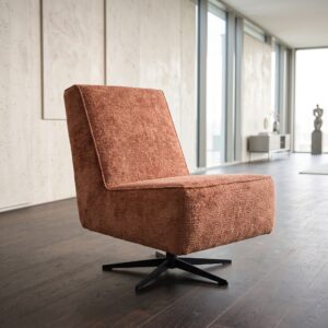 Retro Design Fauteuil Koraalrood Stof