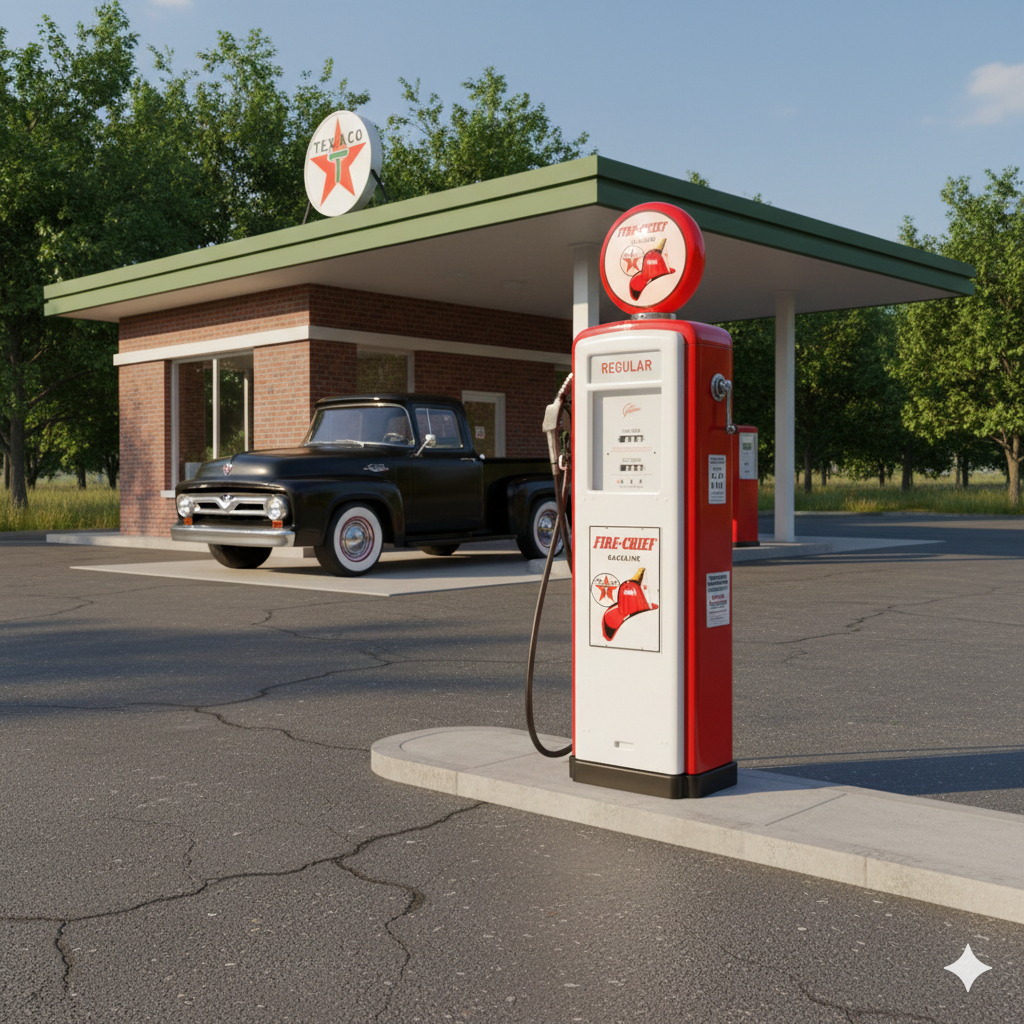 Benzinepomp Tankzuil Gilbarco 50er Jaren Texaco - Afbeelding 2