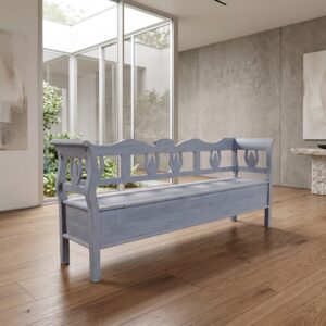 Klepbank Keukenbank Blauw 2,08 m Grenen