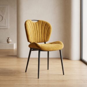 Retro Design Stoel Eetkamerstoel Mosterdgeel Setprijs