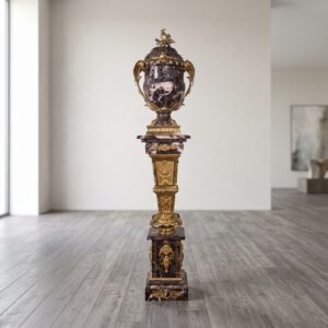 Zuilen met Vaas Brons Marmer Zwart 1,77 m