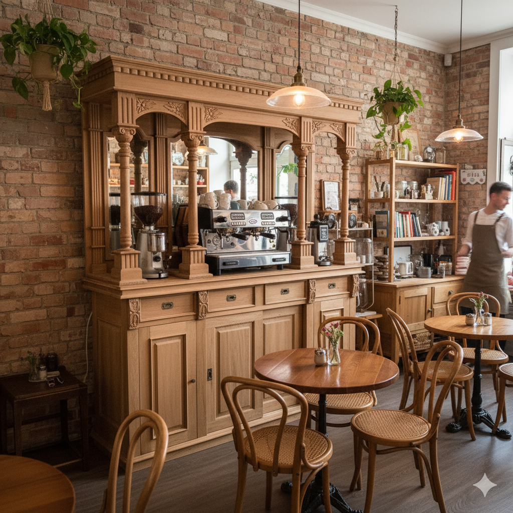 Engelse Bar Achterkast Teak 2,08 m - Afbeelding 2