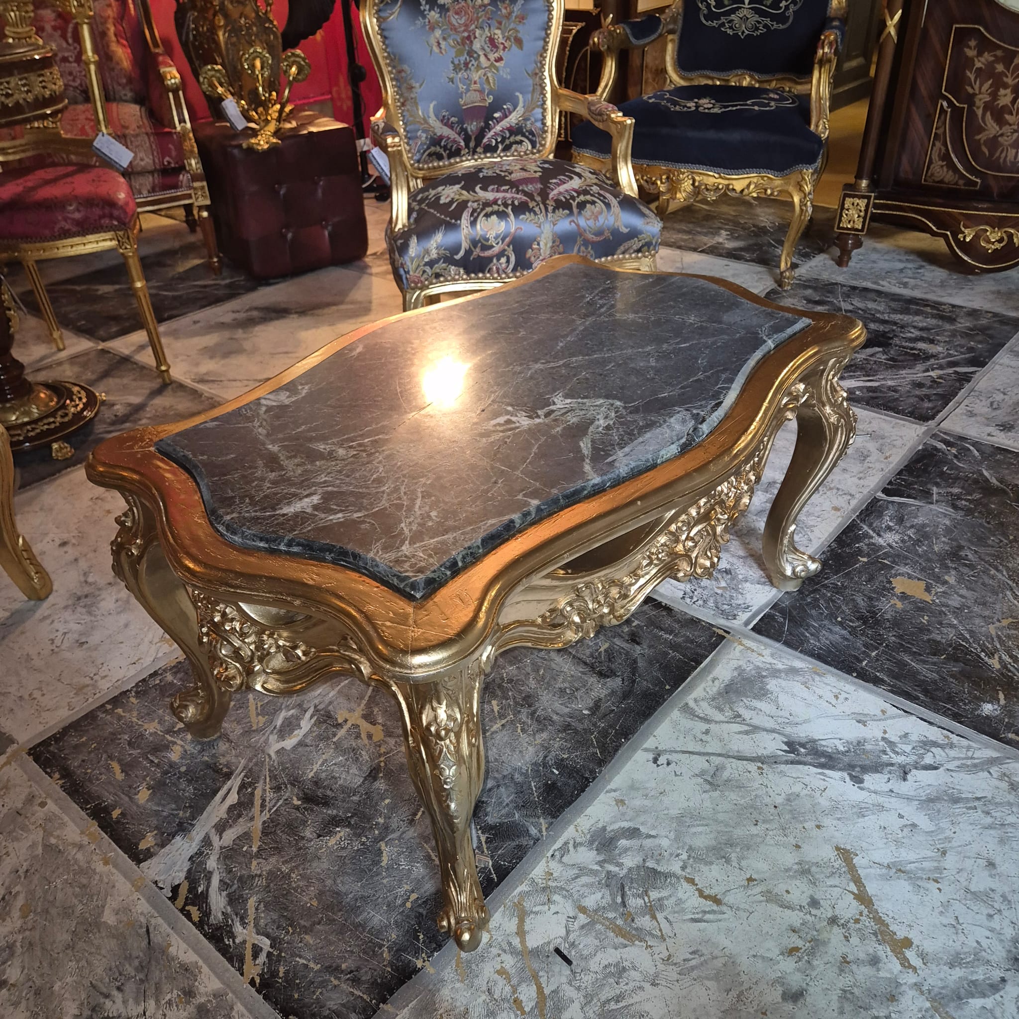Salontafel Neo-barok Goud Marmer - Afbeelding 7