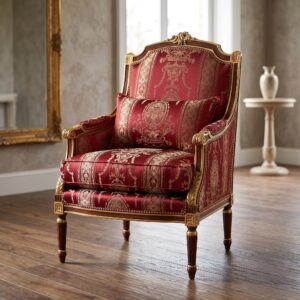 Barok Fauteuil Goud-Wijnrood