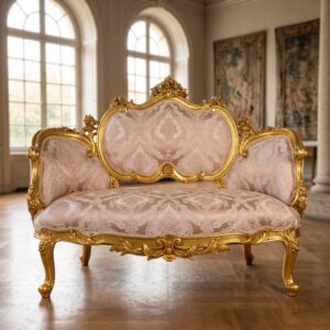 Bank Sofa Barokstijl Goud-Roze 1,45 m