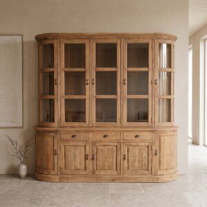 Vitrine Boekenkast Teak 2,40 m