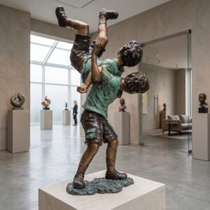 Beeld Tuinbeeld Kinderen Brons 1,34 m