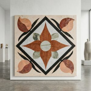 Marmeren Tafelblad Bloemen 1,00 m