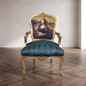 Barokstoel Mona Lisa Goud-Mint Turquoise