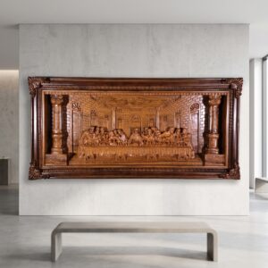 Wanddecoratie Teak het laatste avondmaal 1,80 m