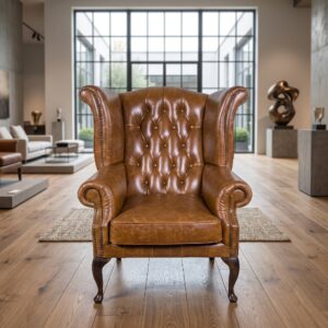 Chesterfield Heren Fauteuil Leder Old-Cognac