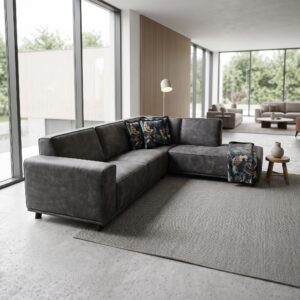 Hoekbank Antraciet Velours 2,52 m x 2,00 m