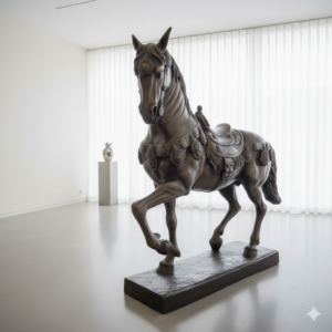 Beeld Tuinbeeld Draaimolenpaard Brons 1,04 m