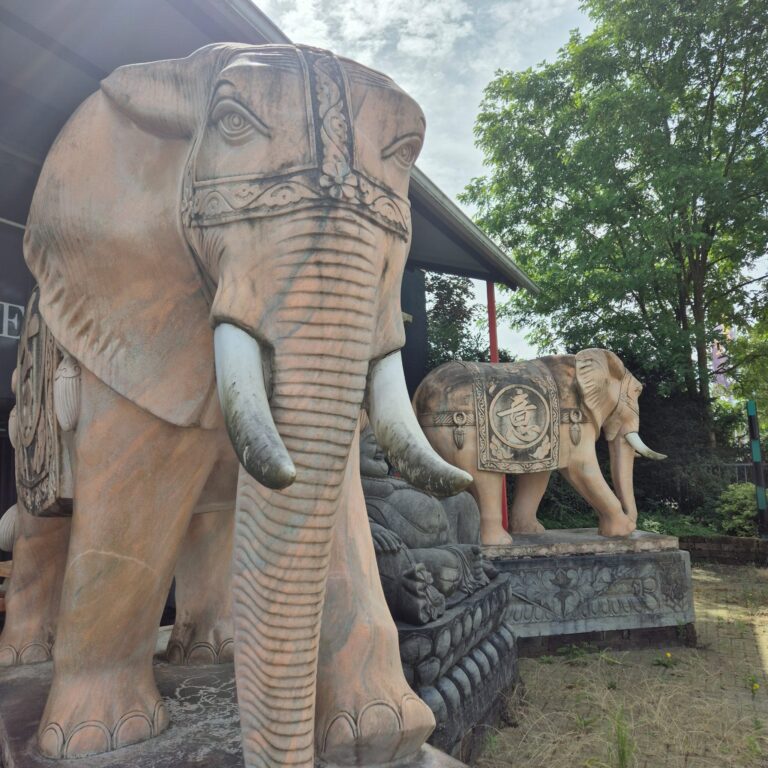 Marmeren Beeld Olifant op Sokkel 2,10 m Set - Afbeelding 24