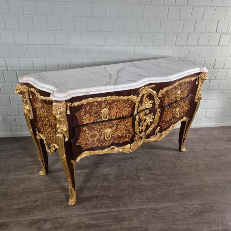 Commode Noten Marmer 1,55 m Versace-Stijl - Afbeelding 4