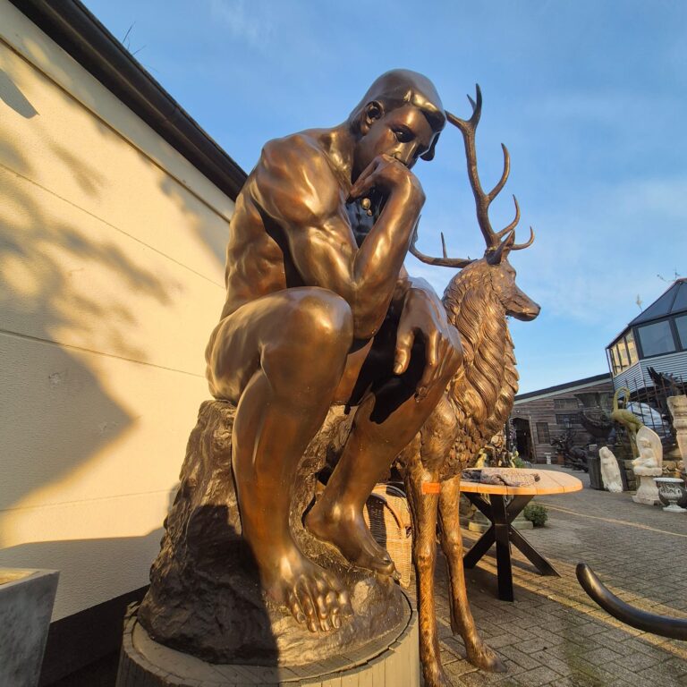 Beeld Tuinbeeld Der Denker Brons 1,80 m - Afbeelding 3