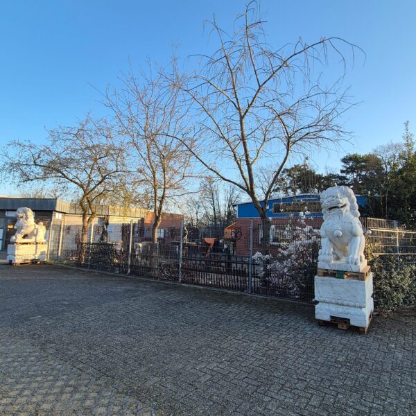 Marmeren Beeld Tuinbeel Leeuw op Sokkel 1,65 m - Afbeelding 2