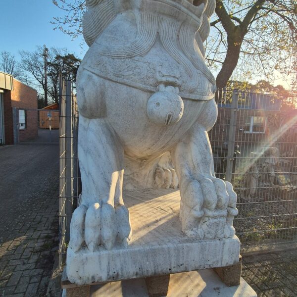 Marmeren Beeld Tuinbeel Leeuw op Sokkel 1,65 m - Afbeelding 12